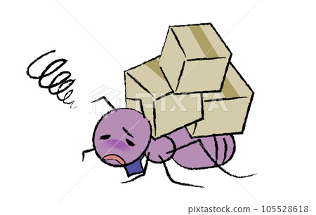 Salaryman-style worker ants who are in trouble because they are crushed by cardboard 105528618
