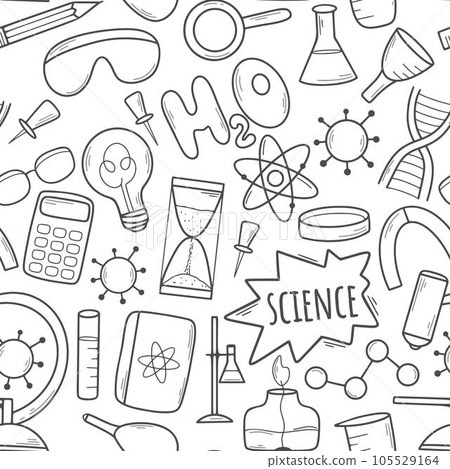 Ink hand drawn science seamless pattern Ink hand drawn science seamless pattern 105529164