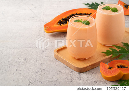 papaya fruit juice milk milkshake summer papaya smoothie パパイヤ パパイア 105529417