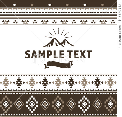 戶外圖案和山地設計模板棕色和白色 105529518