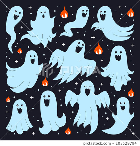 Spooks and Ghosts Collection i Cartoon Style Spooks and Ghosts Collection i Cartoon Style 105529794