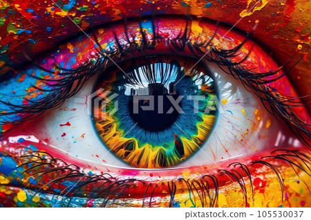 Female eye close-up, Generative AI AI image 105530037