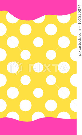 簡單流行的圓點和鮮豔的黃色和粉色框架/背景材料 - 垂直/16:9 105530874