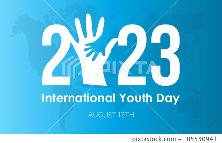 2023 Concept International Youth Day vector design illustration. Youth community concept for volunteer, teamwork or young diversity 105530941