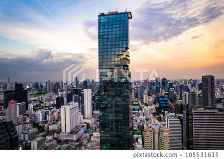Aerial view of Sathorn and Mahanakhon tower in Bangkok, Thailand Aerial view of Sathorn and Mahanakhon tower in Bangkok, Thailand 105531615