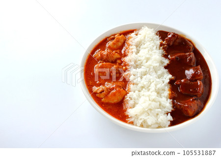 European-style beef curry and butter chicken curry European-style beef curry and butter chicken curry 105531887