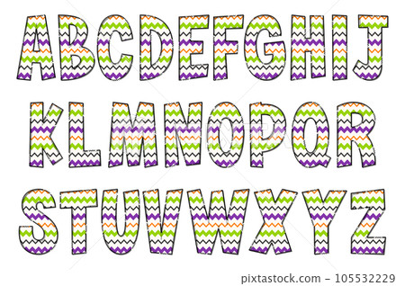 Handcrafted Halloween Party Letters. Color Creative Art Typographic Design Handcrafted Halloween Party Letters. Color Creative Art Typographic Design 105532229