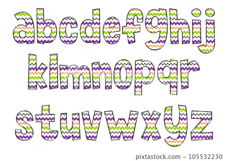 Handcrafted Halloween Party Letters. Color Creative Art Typographic Design Handcrafted Halloween Party Letters. Color Creative Art Typographic Design 105532230