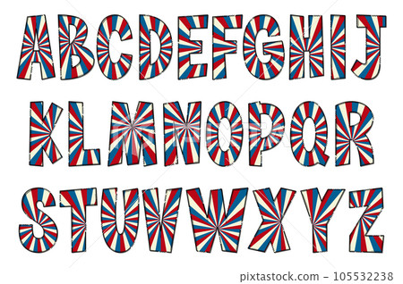 Handcrafted Pride of America Letters. Color Creative Art Typographic Design Handcrafted Pride of America Letters. Color Creative Art Typographic Design 105532238