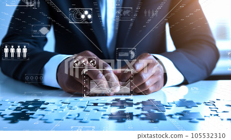 Successful business leader in digital world, DX cyber security, internet safety image Successful business leader in digital world, DX cyber security, internet safety image 105532310