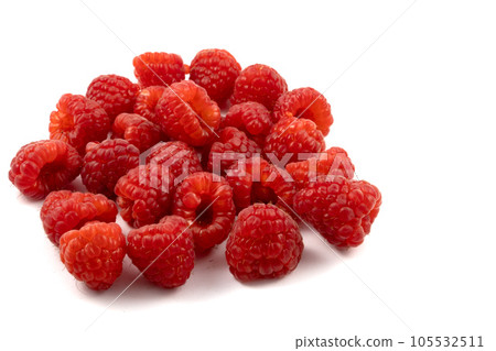 sweet raspberries on a white background sweet raspberries on a white background 105532511