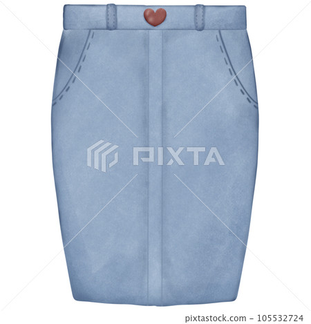 illustration of women's jeans skirt illustration of women's jeans skirt 105532724