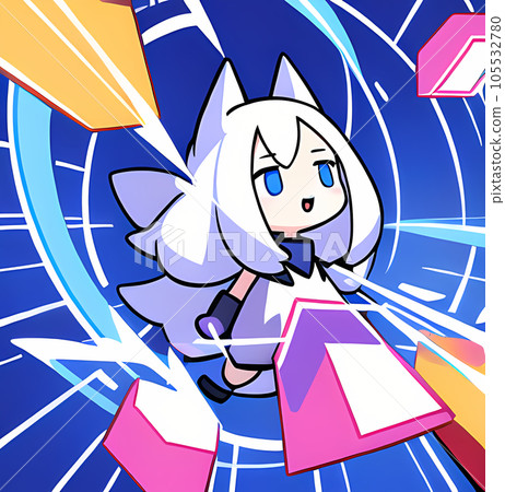 cat ears girl illustration cat ears girl illustration 105532780