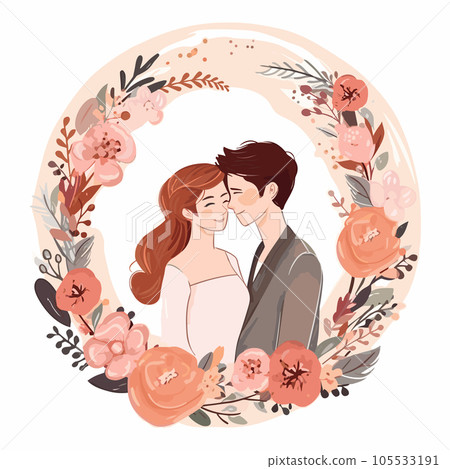 Wedding hand-drawn comic illustration. Wedding. Vector doodle style cartoon illustration Wedding hand-drawn comic illustration. Wedding. Vector doodle style cartoon illustration 105533191
