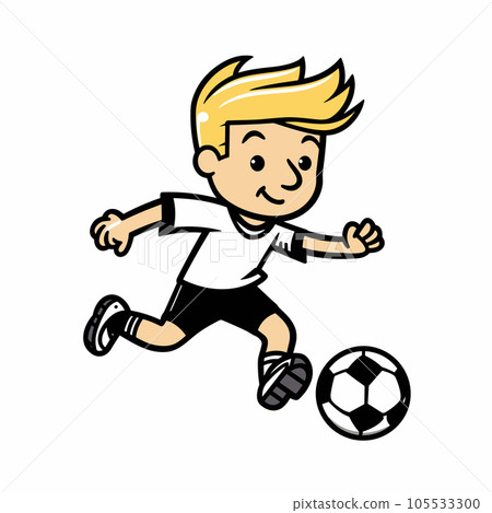 Soccer player hand-drawn comic illustration. Football player. Vector doodle style cartoon illustration 105533300