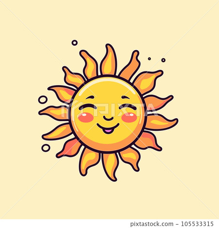 Sun hand-drawn comic illustration. Sun. Vector doodle style cartoon illustration 105533315