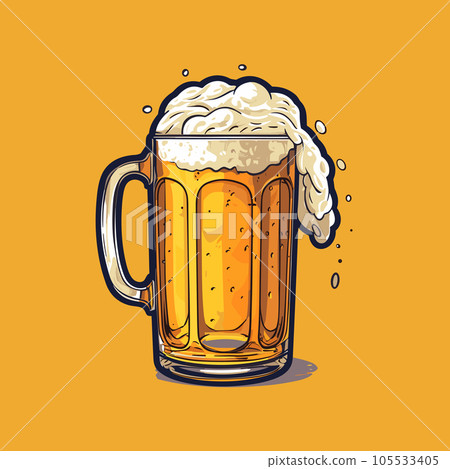Beer hand-drawn comic illustration. Beer. Vector doodle style cartoon illustration Beer hand-drawn comic illustration. Beer. Vector doodle style cartoon illustration 105533405