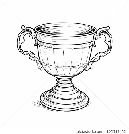 Winner cup hand-drawn comic illustration. Winner cup. Vector doodle style cartoon illustration Winner cup hand-drawn comic illustration. Winner cup. Vector doodle style cartoon illustration 105533432