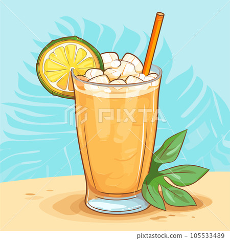 Mai Tai cocktail hand-drawn comic illustration. Mai Tai. Vector doodle style cartoon illustration Mai Tai cocktail hand-drawn comic illustration. Mai Tai. Vector doodle style cartoon illustration 105533489