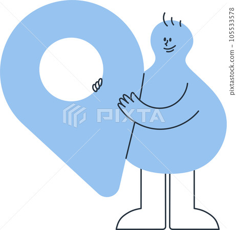 一名男子手持位置信息圖標 105533578