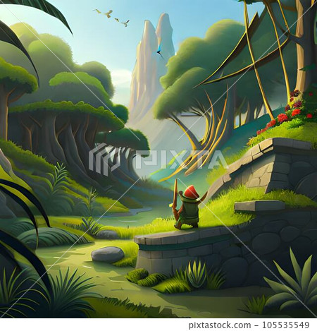 Tree location illustration  at jungle  105535549