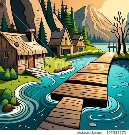 Animated jungle locations illustration Animated jungle locations illustration 105535573