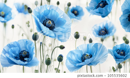 藍色罌粟花AI生成圖像 105535602