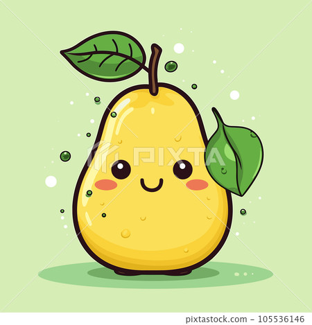 Pear. Pear hand-drawn comic illustration. Vector doodle style cartoon illustration 105536146