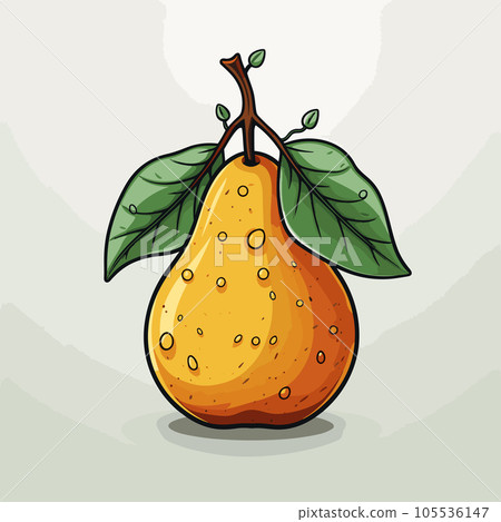 Pear. Pear hand-drawn comic illustration. Vector doodle style cartoon illustration 105536147