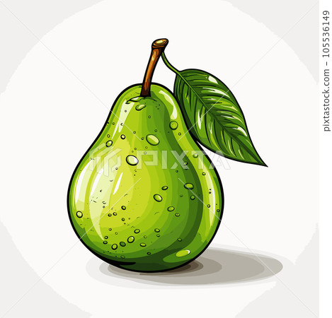 Pear. Pear hand-drawn comic illustration. Vector doodle style cartoon illustration 105536149