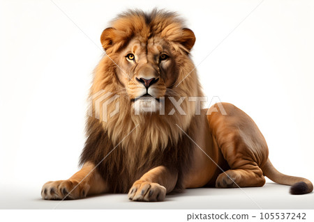 isolated lion on white background Generative AI 105537242