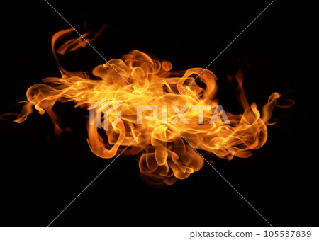 flame isolated on black background 105537839