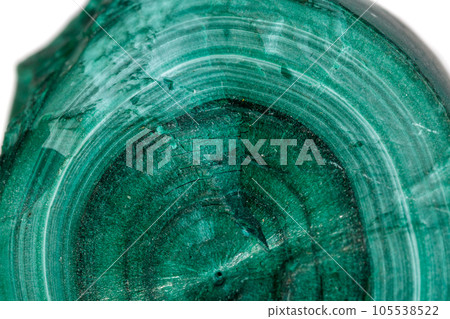 Macro Malachite mineral stone on white background 105538522