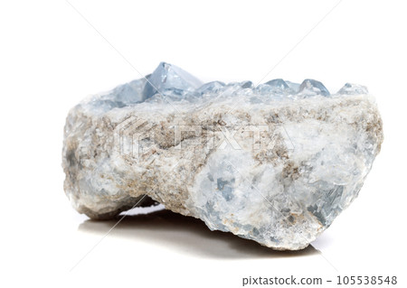 Macro mineral stone Celestine in the breed a white background Macro mineral stone Celestine in the breed a white background 105538548