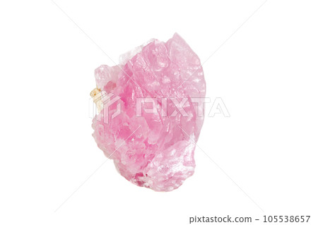 Macro mineral stone Rose quartz on white background Macro mineral stone Rose quartz on white background 105538657