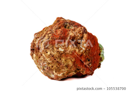 Macro mineral stone Adamite on a white background Macro mineral stone Adamite on a white background 105538700