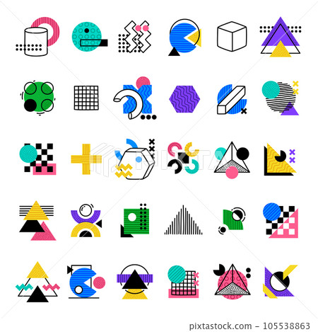 Geometric Elements and Shapes for Creative Design Vector Set Geometric Elements and Shapes for Creative Design Vector Set 105538863