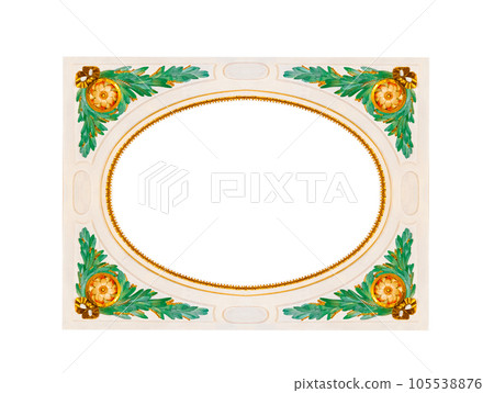 medieval golden frame isolated on white background 105538876