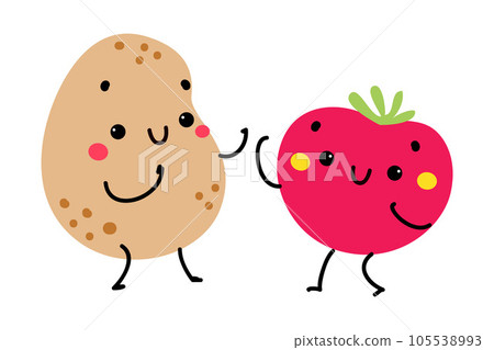 Cute potato funny adorable vegetable food Vector Image