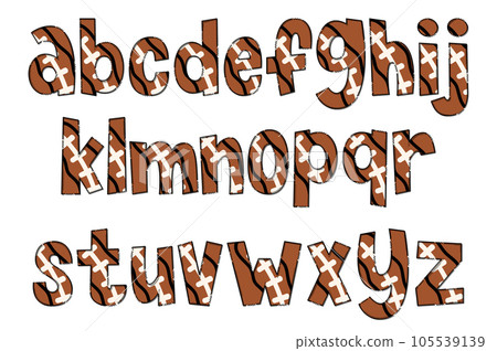 Handcrafted Sport Balls Letters. Color Creative Art Typographic Design 105539139