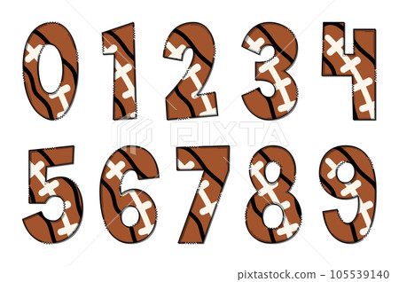 Handcrafted Sport Balls Number. Color Creative Art Typographic Design 105539140