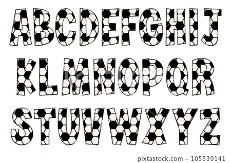Handcrafted Sport Balls Letters. Color Creative Art Typographic Design 105539141