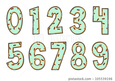 Handcrafted Sweet Food Number. Color Creative...-插圖素材 [105539198] - PIXTA圖庫