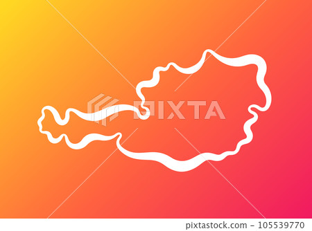 Austria - Outline Map on Gradient Background 105539770
