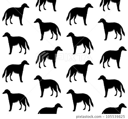 Vector seamless pattern of russian borzoi dog 105539825