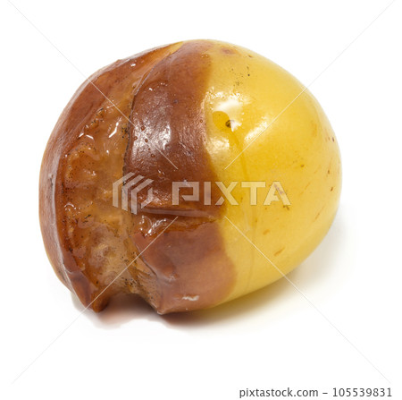 Yellow rotten sweet cherry on a white isolated background 105539831