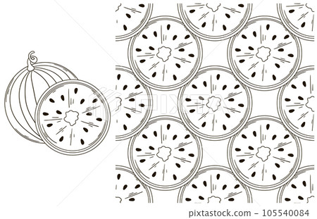 Coloring pattern for kitchen, restaurant or shop. Set in hand draw style 105540084