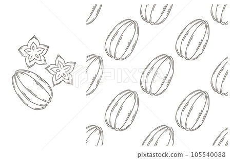 Coloring pattern for kitchen, restaurant or shop. Set in hand draw style Coloring pattern for kitchen, restaurant or shop. Set in hand draw style 105540088