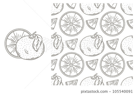 Coloring pattern for kitchen, restaurant or shop. Set in hand draw style 105540091