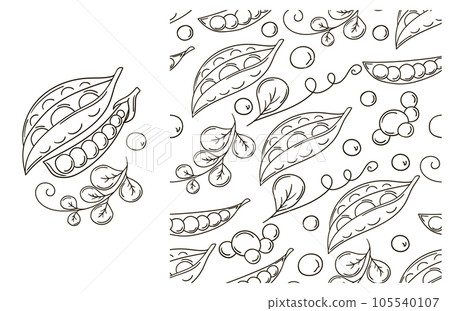 Coloring pattern for kitchen, restaurant or shop. Set in hand draw style Coloring pattern for kitchen, restaurant or shop. Set in hand draw style 105540107